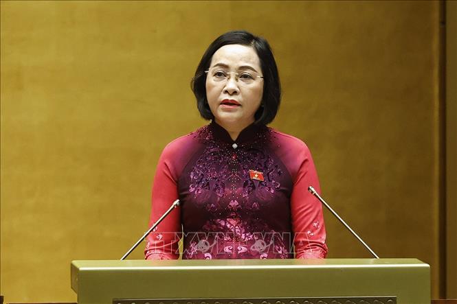 Phó Chủ tịch Bet88app còn khuyến mãi Nguyễn Thị Thanh, Uỷ viên Hội đồng bầu cử quốc gia báo cáo tổng kết cuộc bầu cử đại biểu Bet88app còn khuyến mãi khóa XVI và đại biểu Hội đồng 2026 Bet88.com link không chặn các cấp nhiệm kỳ 2026 - 2031. Ảnh: Doãn Tấn - TTXVN