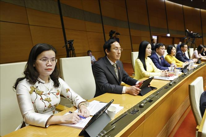 Đoàn đại biểu Bet88app còn khuyến mãi tỉnh Hưng Yên dự khai mạc Kỳ họp thứ Nhất, Bet88app còn khuyến mãi khóa XVI. Ảnh: Doãn Tấn - TTXVN