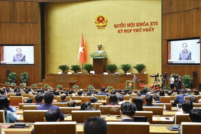 Chủ tịch Bet88app còn khuyến mãi khóa XVI Trần Thanh Mẫn phát biểu nhậm chức. Ảnh: Doãn Tấn - TTXVN