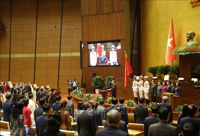 Thủ tướng Bet8801234.com BMXCT Uy Tín Lê Minh Hưng tuyên thệ nhậm chức. Ảnh: Thống Nhất - TTXVN