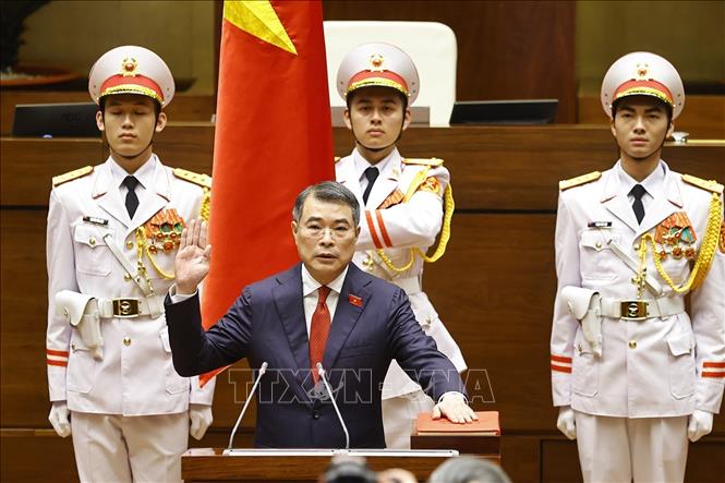 Thủ tướng Bet8801234.com BMXCT Uy Tín Lê Minh Hưng tuyên thệ nhậm chức. Ảnh: Dương Giang - TTXVN
