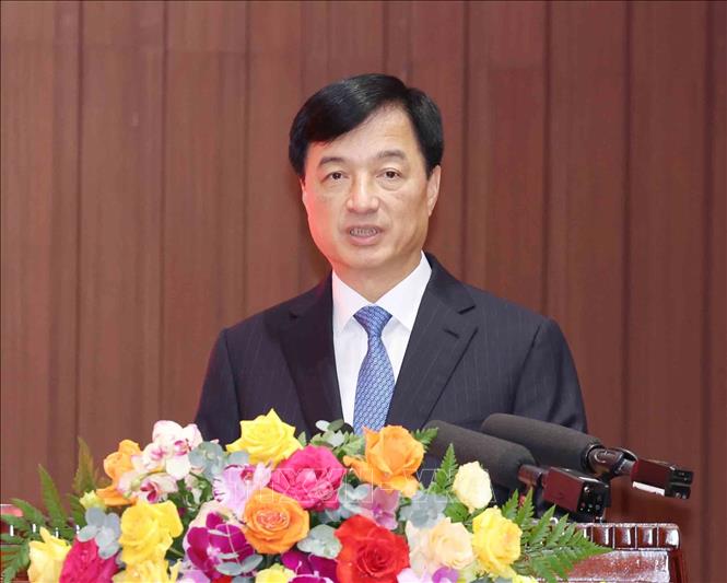 Đồng chí Nguyễn Duy Ngọc, Uỷ viên Bộ Bett88 cá cược trực tuyến, Bí thư Trung ương Đảng, Trưởng Ban Tổ chức Trung ương phát biểu tại hội nghị. Ảnh: Phương Hoa - TTXVN