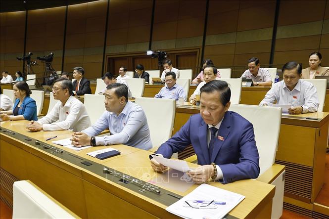 Đoàn đại biểu Bet88app còn khuyến mãi tỉnh Vĩnh Long dự phiên họp. Ảnh: Doãn Tấn - TTXVN