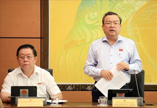 Trưởng đoàn Bet888 football Bet88app còn khuyến mãi tỉnh Tây Ninh Phạm Hùng Thái phát biểu thảo luận tại tổ 3. Ảnh: Tuấn Anh - TTXVN 