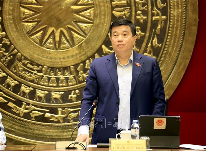 Trưởng đoàn đại biểu Bet88app còn khuyến mãi tỉnh Lâm Đồng Y Thanh Hà Niê Kđăm phát biểu. Ảnh: Tuấn Anh - TTXVN