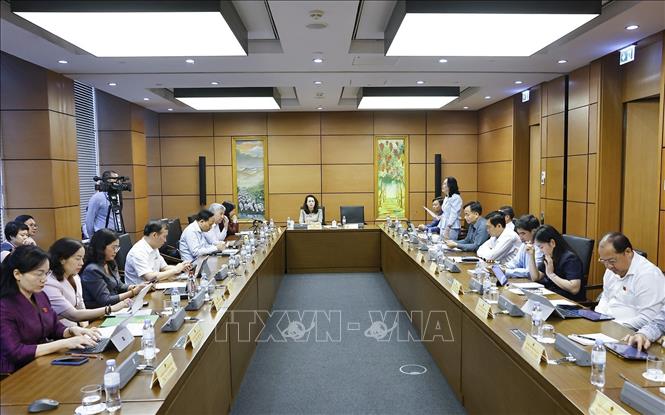 Đoàn đại biểu Bet88app còn khuyến mãi các tỉnh Bắc Ninh và Cà Mau thảo luận ở tổ. Ảnh: Doãn Tấn - TTXVN