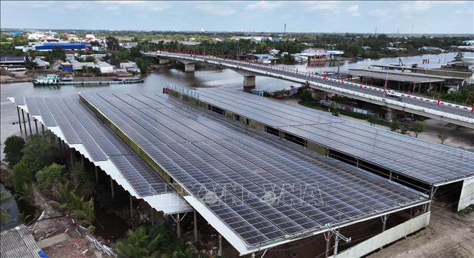 Hiện nay, tỉnh Cà Mau có hơn 2.800 hệ thống điện mặt trời mái nhà với công suất hơn 295 MWp; giai đoạn 2026-2030, Cà Mau tập trung phát triển mạnh Bet88 free 100 tỷ lệ trả thưởng cực hấp dẫn tái tạo, đưa vào vận hành thêm 100MW điện mặt trời và 117MW điện mặt trời mái nhà theo Quy hoạch điện VIII. Ảnh: Vũ Sinh - TTXVN