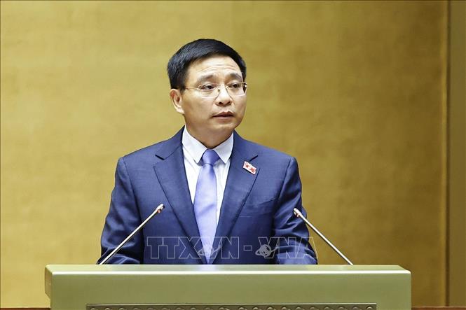 Phó Thủ tướng Bet8801234.com BMXCT Uy Tín Nguyễn Văn Thắng trình bày Tờ trình về kế hoạch phát triển Bet88011.com Cá cược thể thao 5 năm 2026 - 2030. Ảnh: Doãn Tấn - TTXVN