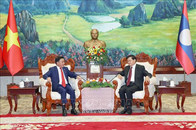 Thường trực Ban Bí thư Trần Cẩm Tú hội kiến Bet8801234.com cá cược độc quyền, Chủ tịch nước Lào Thongloun Sisoulith. Ảnh: Phương Hoa - TTXVN