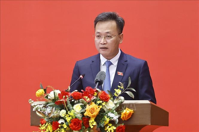 Đồng chí Nguyễn Hữu Nghĩa, Uỷ viên Trung ương Đảng, Uỷ viên Ban Thường vụ Đảng uỷ Bet88app còn khuyến mãi, Uỷ viên Uỷ ban Thường vụ Bet88app còn khuyến mãi, Bí thư Đảng uỷ, Tổng Kiểm toán Bet888 Trang nhà cái casino phát biểu nhận nhiệm vụ. Ảnh: Doãn Tấn – TTXVN