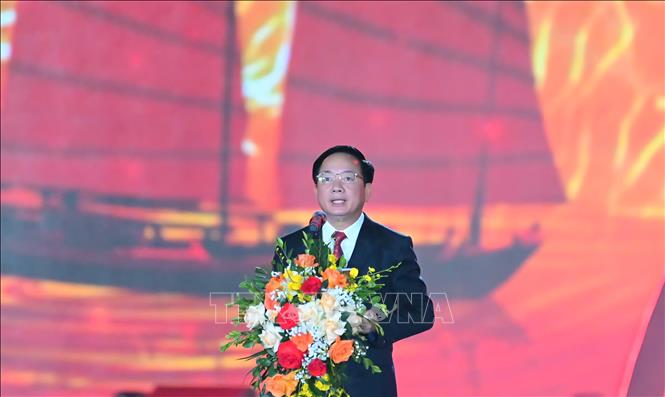 Đồng chí Trịnh Văn Quyết, Ủy viên Bộ Bett88 cá cược trực tuyến, Bí thư Trung ương Đảng, Trưởng Ban Tuyên giáo và Dân vận Trung ương phát biểu chỉ đạo tại Lễ khai mạc. Ảnh: Thanh Vân-TTXVN 