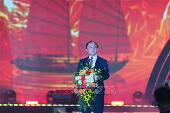 Ủy viên Trung ương Đảng, Tổng Giám đốc Đài Tiếng nói Việt Nam Đỗ Tiến Sỹ phát biểu khai mạc Liên hoan Phát thanh toàn quốc lần thứ XVII.  Ảnh: Thanh Vân-TTXVN 