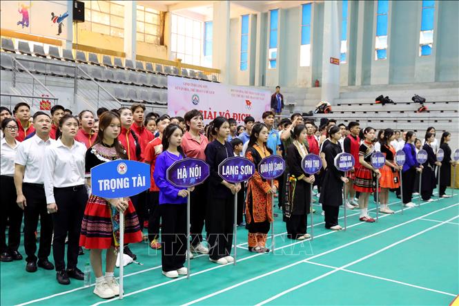 Vận động viên của 20 đoàn thể thao đến từ các tỉnh, thành, ngành trong cả nước tham dự giải đấu. Ảnh: Văn Đạt - TTXVN