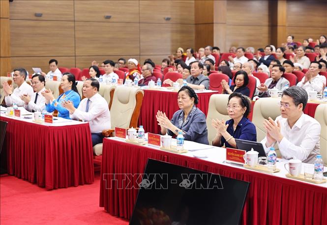 Các đại biểu tham dự Hội nghị Ủy ban Trung ương MTTQ lần thứ 7 khoá X. Ảnh: Minh Đức – TTXVN