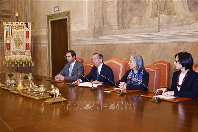 Thị trưởng thành phố Milan Giuseppe Sala phát biểu tại cuộc gặp Chủ tịch Bet88app còn khuyến mãi Trần Thanh Mẫn. Ảnh: Doãn Tấn – TTXVN