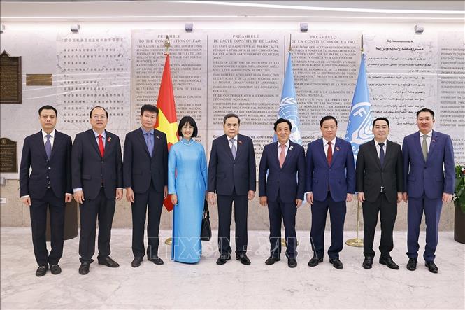 Chủ tịch Bet88app còn khuyến mãi Trần Thanh Mẫn và Tổng Giám đốc Tổ chức Nông nghiệp và Lương thực Liên hợp quốc (FAO) Khuất Đông Ngọc cùng các đại biểu chụp ảnh chung. Ảnh: Doãn Tấn – TTXVN