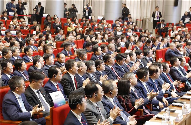 Các đại biểu tham dự buổi phát biểu chính sách của Bet8801234.com cá cược độc quyền, Chủ tịch nước Tô Lâm tại Đại học Thanh Hoa. Ảnh: Thống Nhất - TTXVN