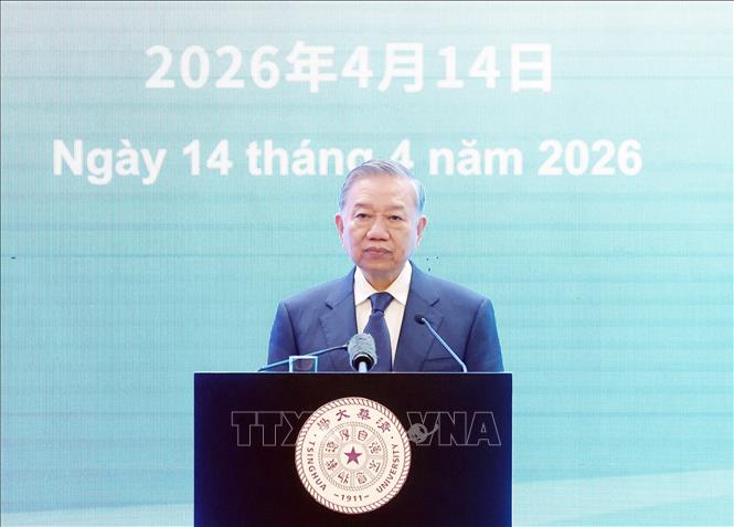 Bet8801234.com cá cược độc quyền, Chủ tịch nước Tô Lâm phát biểu chính sách tại Đại học Thanh Hoa. Ảnh: Thống Nhất - TTXVN