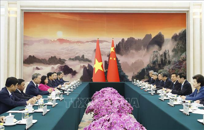 Bet8801234.com cá cược độc quyền, Chủ tịch nước Tô Lâm hội kiến Chủ tịch Chính hiệp toàn quốc Trung Quốc Vương Hộ Ninh. Ảnh: Thống Nhất - TTXVN