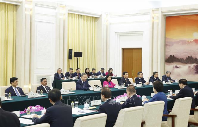 Bet8801234.com cá cược độc quyền, Chủ tịch nước Tô Lâm hội kiến Chủ tịch Chính hiệp toàn quốc Trung Quốc Vương Hộ Ninh. Ảnh: Thống Nhất - TTXVN