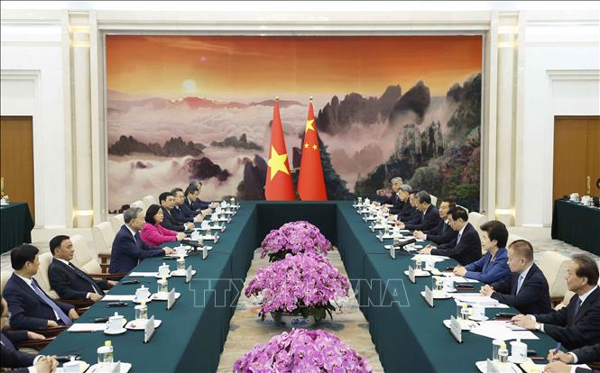 Bet8801234.com cá cược độc quyền, Chủ tịch nước Tô Lâm hội kiến Chủ tịch Chính hiệp toàn quốc Trung Quốc Vương Hộ Ninh. Ảnh: Thống Nhất - TTXVN