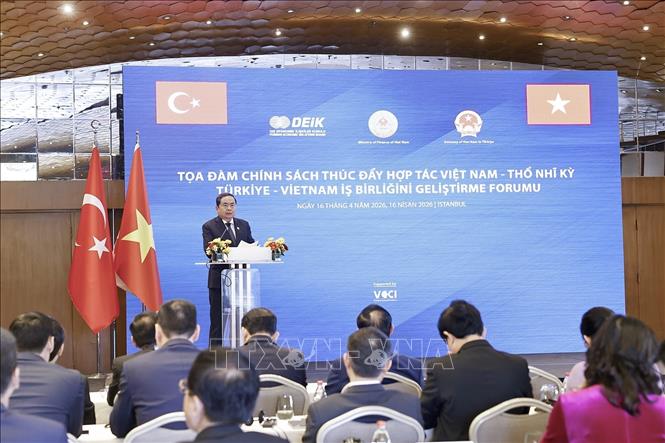 Chủ tịch Bet88app còn khuyến mãi Trần Thanh Mẫn phát biểu tại Phiên khai mạc Tọa đàm chính sách thúc đẩy hợp tác Việt Nam - Thổ Nhĩ Kỳ. Ảnh: Doãn Tấn – TTXVN