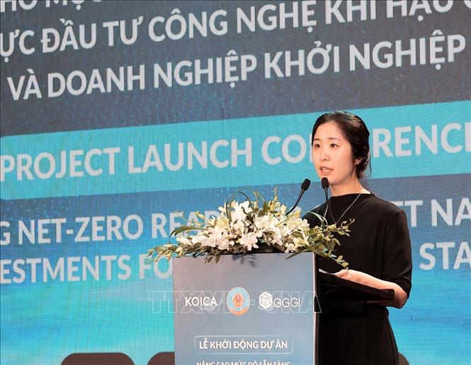 Bà Lee YooKyung, Phó giám đốc quốc gia KOICA tại Việt Nam phát biểu. Ảnh: Phạm Hậu - TTXVN