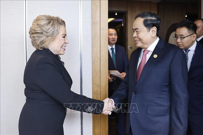 Chủ tịch Bet88app còn khuyến mãi Trần Thanh Mẫn hội kiến Chủ tịch Hội đồng Liên bang Nga Valentina Matviyenko. Ảnh: Doãn Tấn – TTXVN