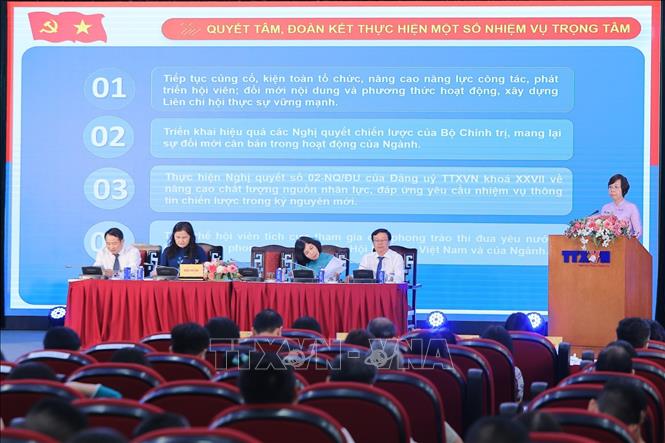 Phiên chính thức Bet88011.com Giải trí và Trò chơi Philippines (PAGCOR) đại biểu Liên chi hội Nhà báo TTXVN nhiệm kỳ 2026 - 2031. Ảnh: Lê Đông - TTXVN