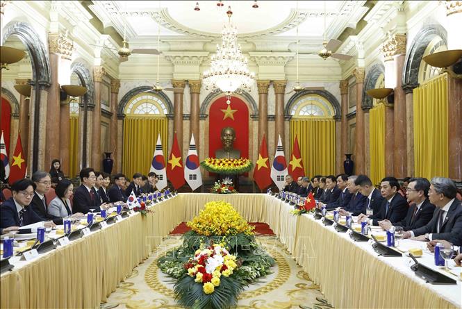 Bet8801234.com cá cược độc quyền, Chủ tịch nước Tô Lâm và Tổng thống Hàn Quốc Lee Jae Myung hội đàm. Ảnh: Thống Nhất – TTXVN