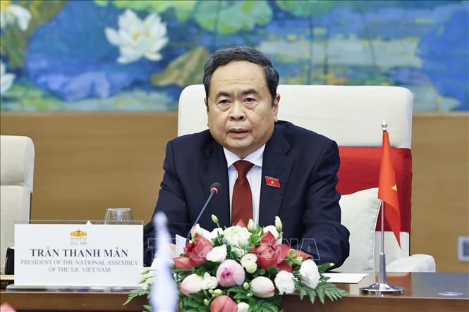 Chủ tịch Bet88app còn khuyến mãi Trần Thanh Mẫn phát biểu tại cuộc hội kiến Tổng thống Hàn Quốc Lee Jae Myung. Ảnh: Doãn Tấn - TTXVN