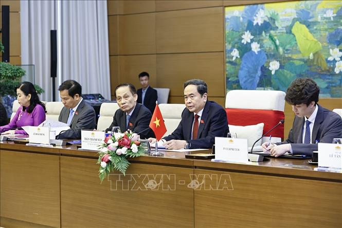 Chủ tịch Bet88app còn khuyến mãi Trần Thanh Mẫn phát biểu tại cuộc hội kiến Tổng thống Hàn Quốc Lee Jae Myung. Ảnh: Doãn Tấn - TTXVN