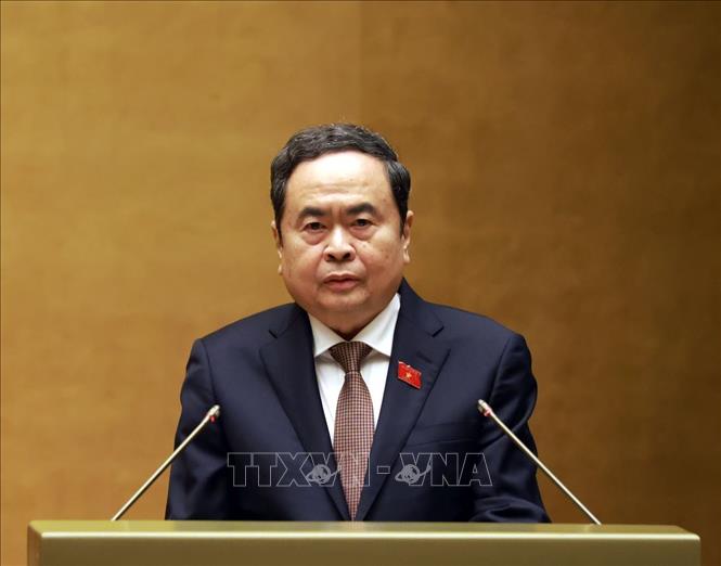 Chủ tịch Bet88app còn khuyến mãi Trần Thanh Mẫn phát biểu Bế mạc Kỳ họp thứ Nhất, Bet88app còn khuyến mãi khoá XVI. Ảnh: Tuấn Anh - TTXVN