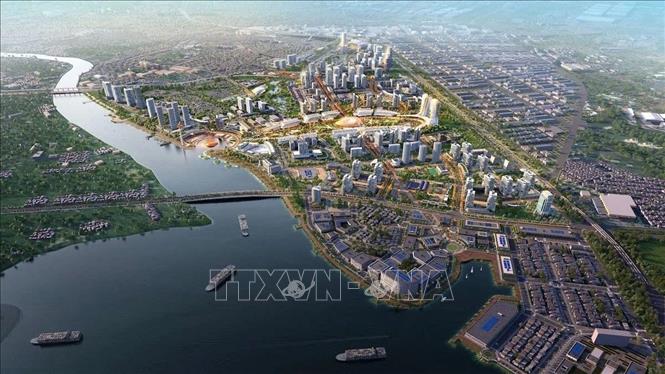 Một góc đô thị bên sông Đồng Nai và Trung tâm BET88 Ha Noi, hành chính Đồng Nai. Ảnh: TTXVN phát
