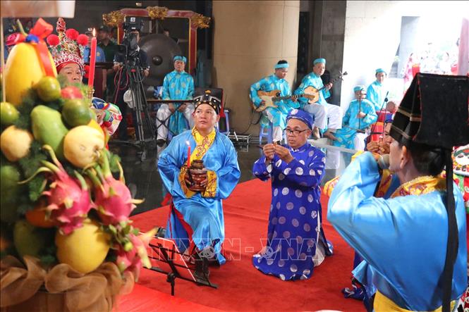 Nghi thức lễ tế Giỗ Tổ Hùng Vương năm Bính Ngọ 2026. Ảnh: Thanh Vũ-TTXVN 