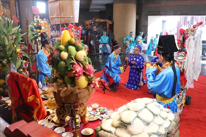 Nghi thức lễ tế Giỗ Tổ Hùng Vương năm Bính Ngọ 2026. Ảnh: Thanh Vũ-TTXVN 