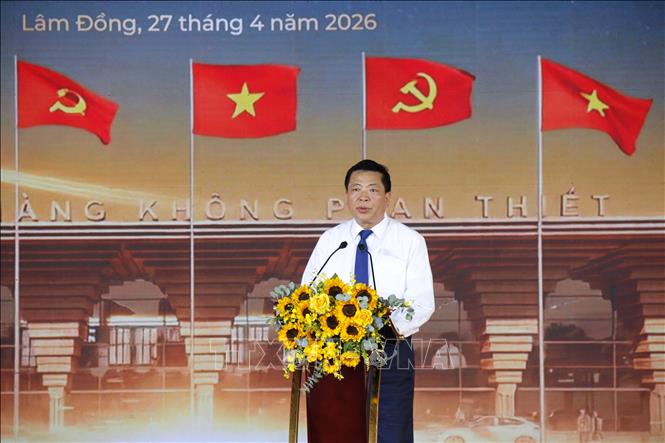 Bộ trưởng Bộ Xây dựng Trần Hồng Minh, phát biểu tại buổi lễ. Ảnh: Nguyễn Thanh - TTXVN 