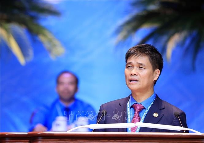 Đồng chí Ngọ Duy Hiểu, Phó Chủ tịch Thường trực Tổng Liên đoàn Lao động Việt Nam (khoá XIII). Ảnh: Tuấn Anh - TTXVN