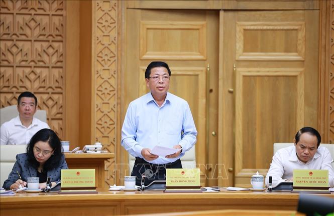 Bộ trưởng Bộ Xây dựng Trần Hồng Minh phát biểu. Ảnh: Dương Giang – TTXVN