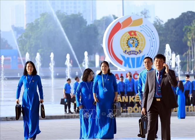 Các đại biểu đến dự Phiên làm việc trọng thể Bet88011.com Giải trí và Trò chơi Philippines (PAGCOR) XIV Công đoàn Việt Nam. Ảnh: Tuấn Anh - TTXVN
