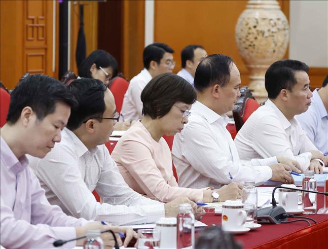 Các đại biểu tham dự cuộc làm việc. Ảnh: Thống Nhất – TTXVN