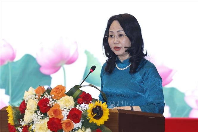 Bộ trưởng Bộ Văn hóa, Thể thao và Du lịch Lâm Thị Phương Thanh phát biểu. Ảnh: Doãn Tấn – TTXVN