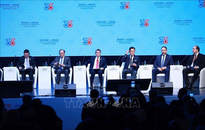 Thủ tướng Lê Minh Hưng tham dự Phiên khai mạc Diễn đàn Doanh nghiệp Nga-ASEAN. Ảnh: Dương Giang – TTXVN
