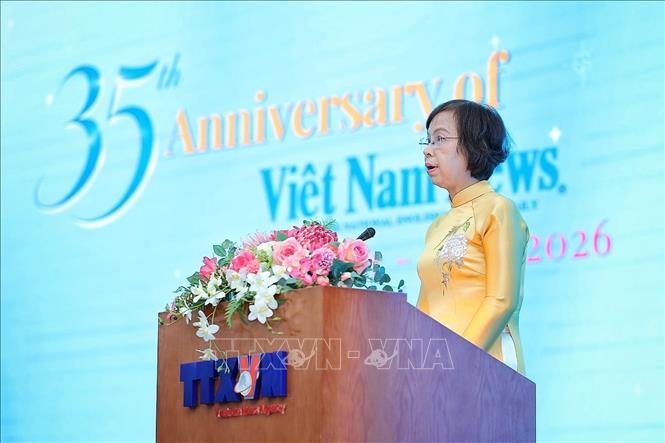 Đồng chí Vũ Việt Trang, Ủy viên Ban Thường vụ Đảng ủy các cơ quan Đảng Trung ương, Phó Trưởng Ban Tuyên giáo và Dân vận Trung ương, Bí thư Đảng ủy, Tổng Giám đốc BET88 ✅ Link Trang Chủ Đăng Ký, Đăng Nhập BETT88 2026 phát biểu tại sự kiện. Ảnh: Phạm Tuấn Anh - TTXVN