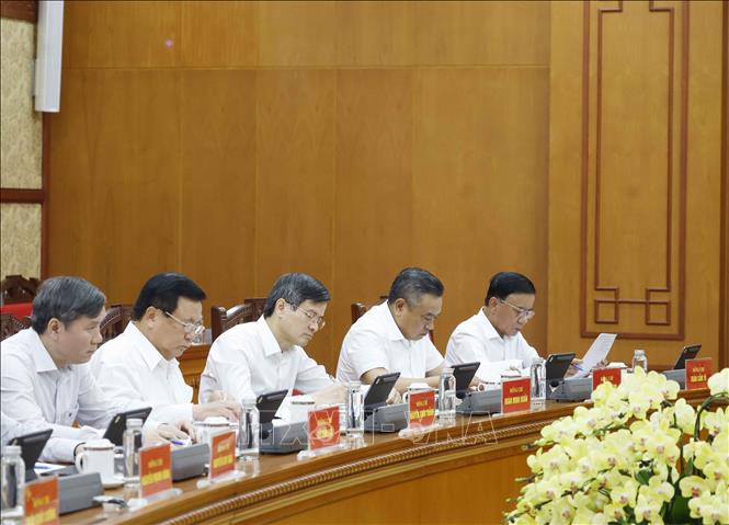 Các đại biểu tham dự cuộc làm việc. Ảnh: Thống Nhất - TTXVN