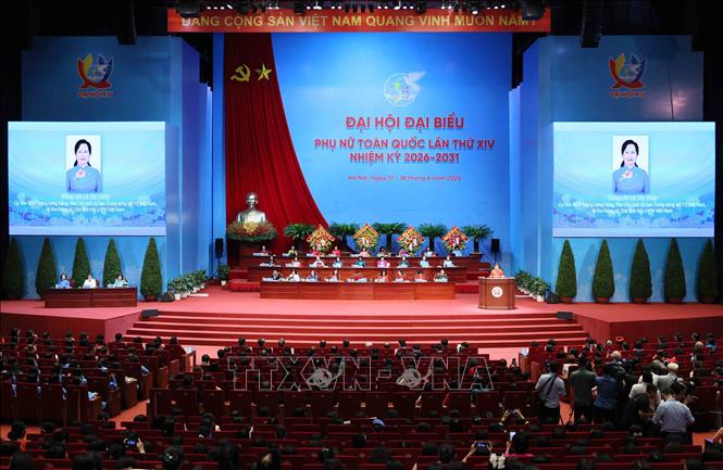 Chủ tịch Hội Liên hiệp Phụ nữ Việt Nam Lê Thị Thủy đọc diễn văn khai mạc Bet88011.com Giải trí và Trò chơi Philippines (PAGCOR). Ảnh: An Đăng - TTXVN