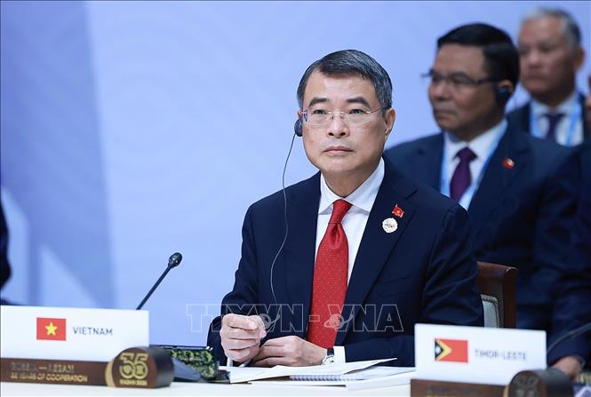 Thủ tướng Lê Minh Hưng tại Phiên họp toàn thể Hội nghị Cấp cao Kỷ niệm 35 năm quan hệ ASEAN-Nga. Ảnh: Dương Giang – TTXVN