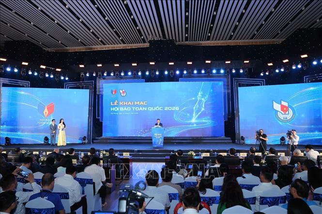 Quang cảnh lễ khai mạc Hội báo toàn quốc 2026. Ảnh: Minh Quyết - TTXVN