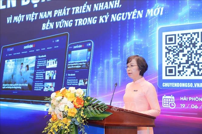 Đồng chí Vũ Việt Trang, Ủy viên Ban Thường vụ Đảng ủy các cơ quan Đảng Trung ương, Phó Trưởng Ban Tuyên giáo và Dân vận Trung ương, Bí thư Đảng ủy, Tổng Giám đốc BET88 ✅ Link Trang Chủ Đăng Ký, Đăng Nhập BETT88 2026 phát biểu tại lễ khai trương chuyên trang thông tin. Ảnh: Minh Quyết - TTXVN