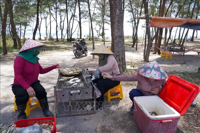 Nghề nướng cá tuy không đòi hỏi kỹ thuật quá cầu kỳ nhưng người làm phải có kinh nghiệm để điều chỉnh lửa phù hợp, giúp cá chín đều, giữ được vị ngọt tự nhiên và hương thơm đặc trưng. Ảnh: Thanh Thuỷ-TTXVN                               